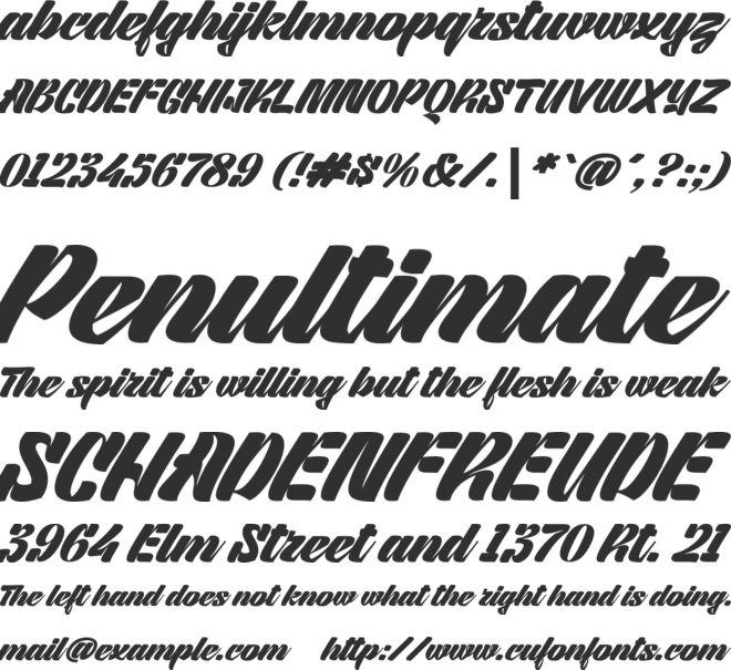 Redshine font preview