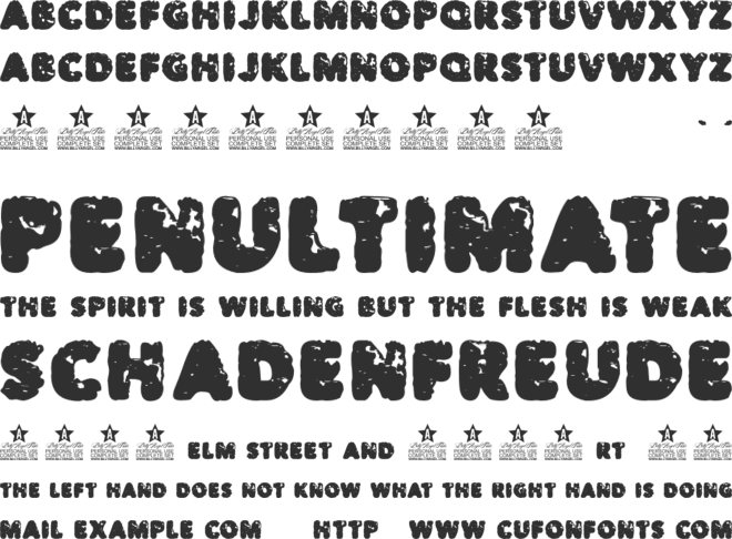 SLIMER PERSONAL USE font preview