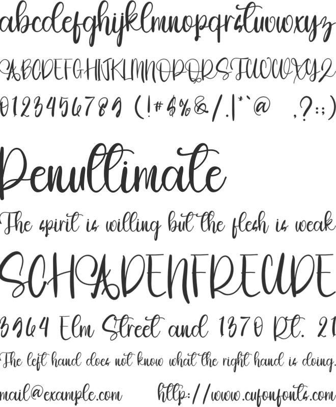 Talitta font preview