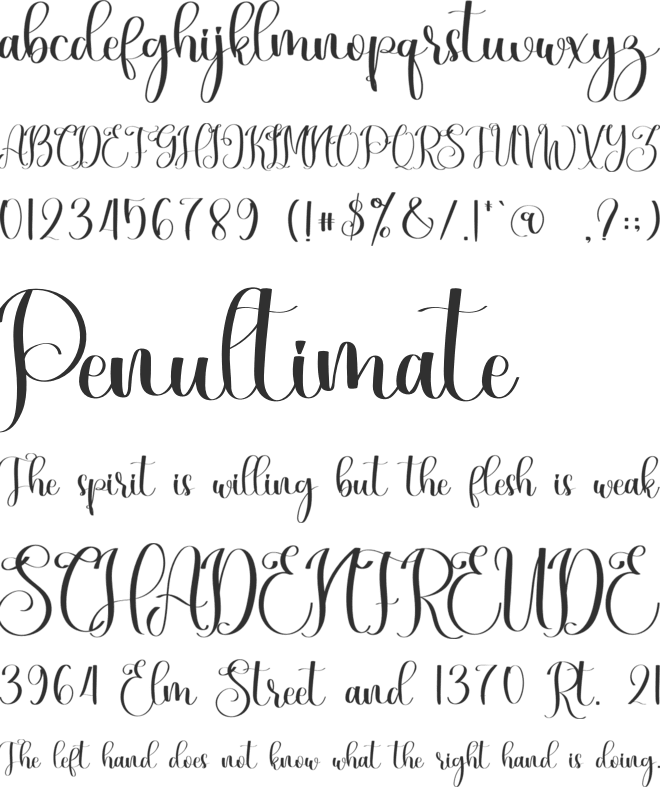 Miyhela font preview