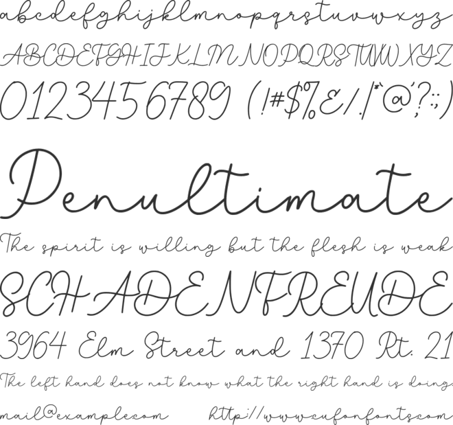 Zoneliney font preview