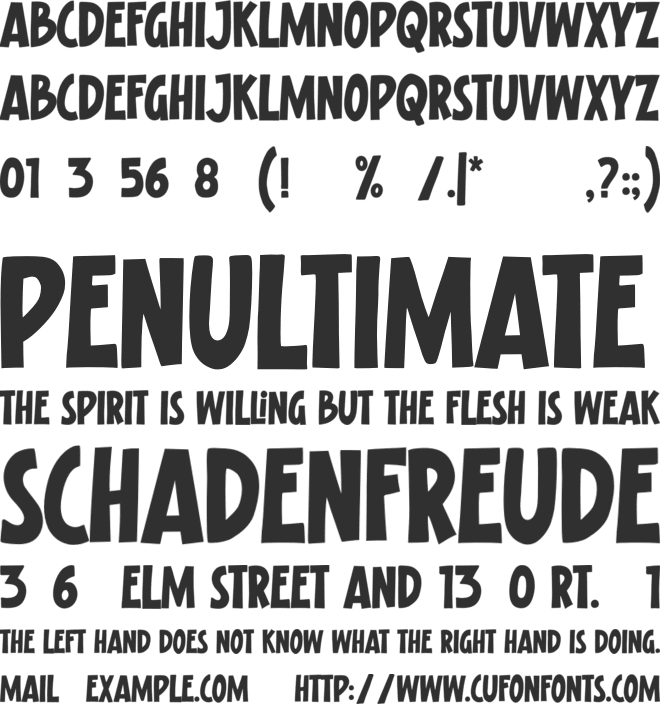 Knockoff font preview