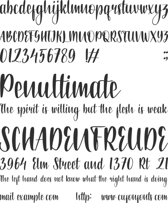 Flanela Monicha font preview