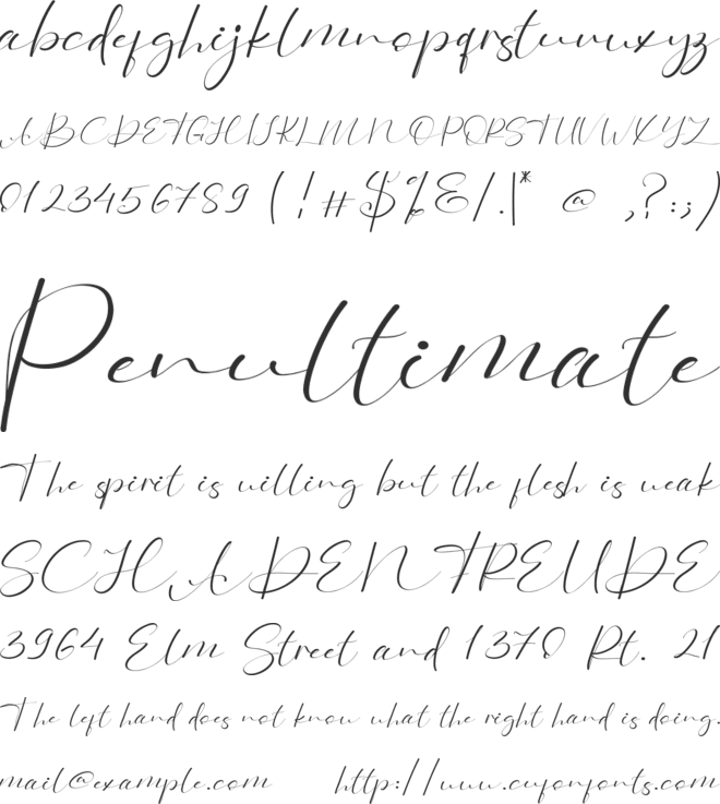 Pristine font preview
