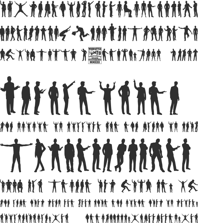 Man Silhouettes font preview