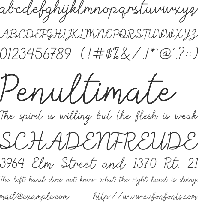 handyride font preview