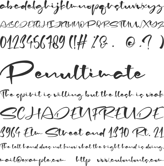 Amanthy Lefera font preview