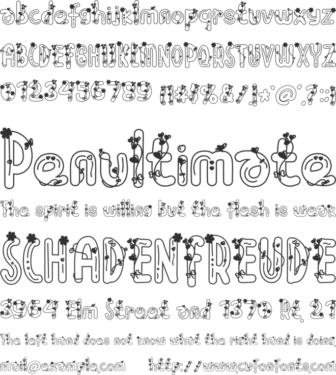 Love Plants font preview