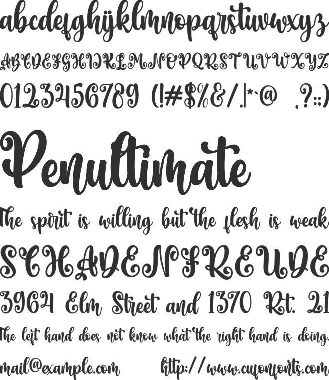 Monitha font preview