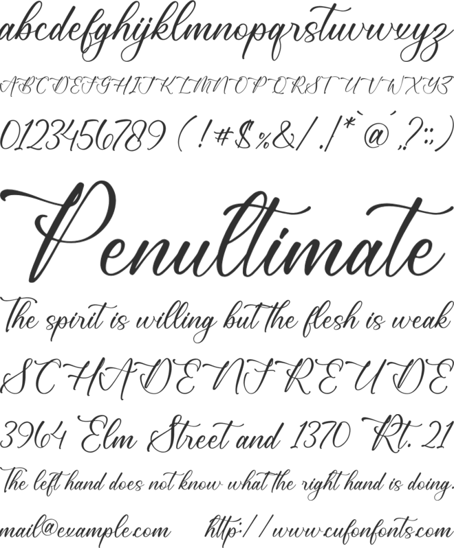 Gattenburg Mikalia font preview