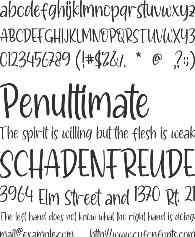 Bemoly Cute font preview