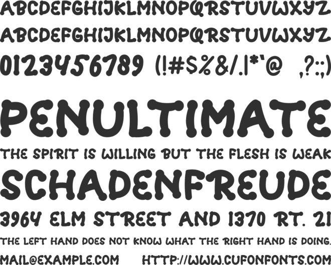 UNICORN WORLD font preview