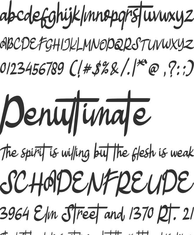 Sindyceta font preview