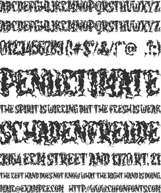 f Facegore font preview