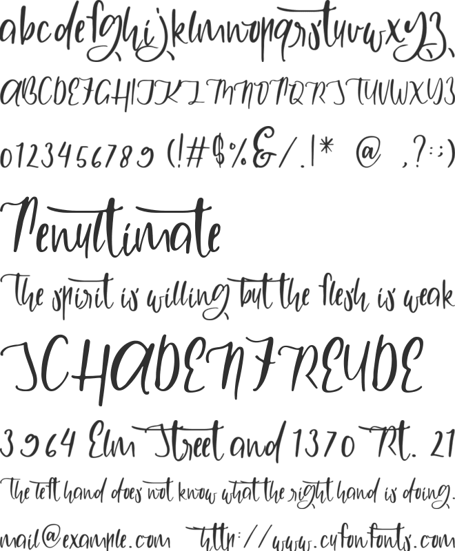 Kaliarta font preview