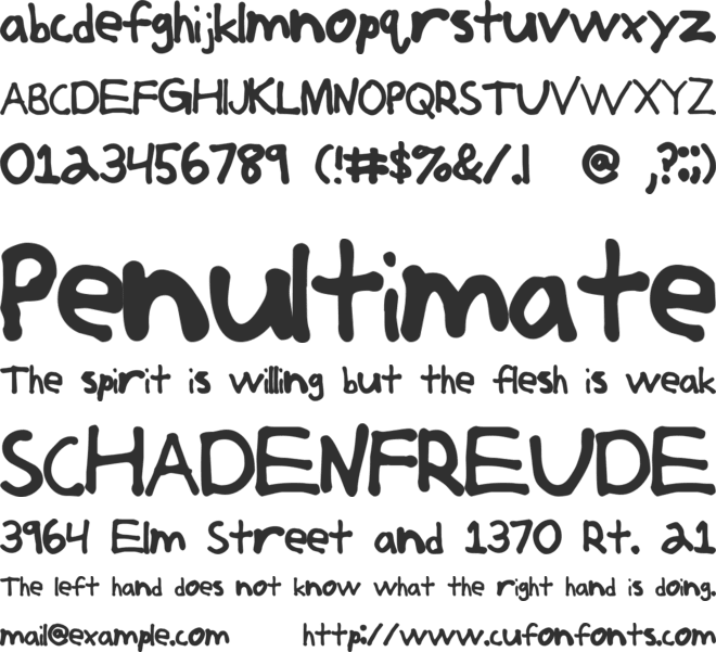 Jerkoff font preview