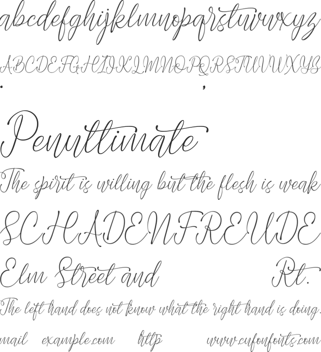 The Kissha font preview