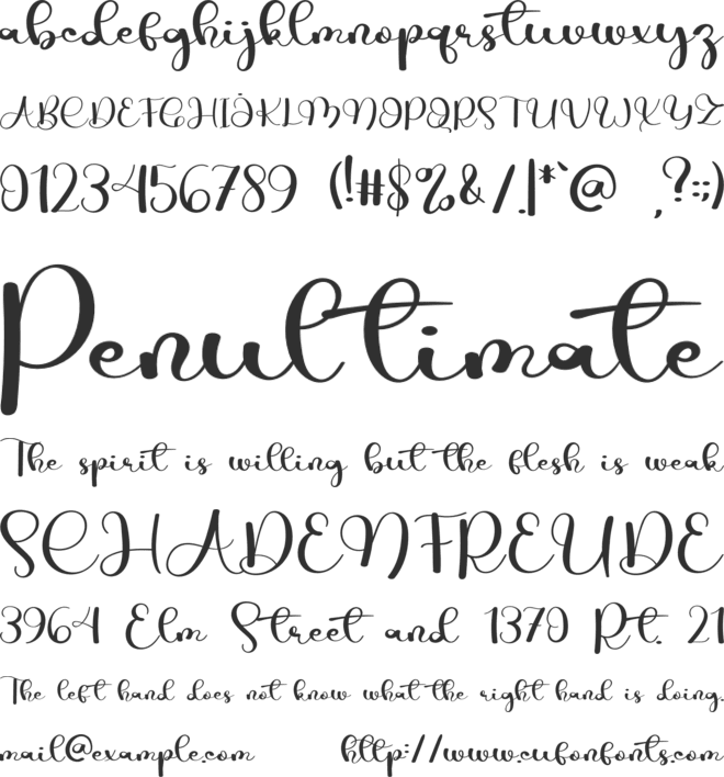 Legendary font preview