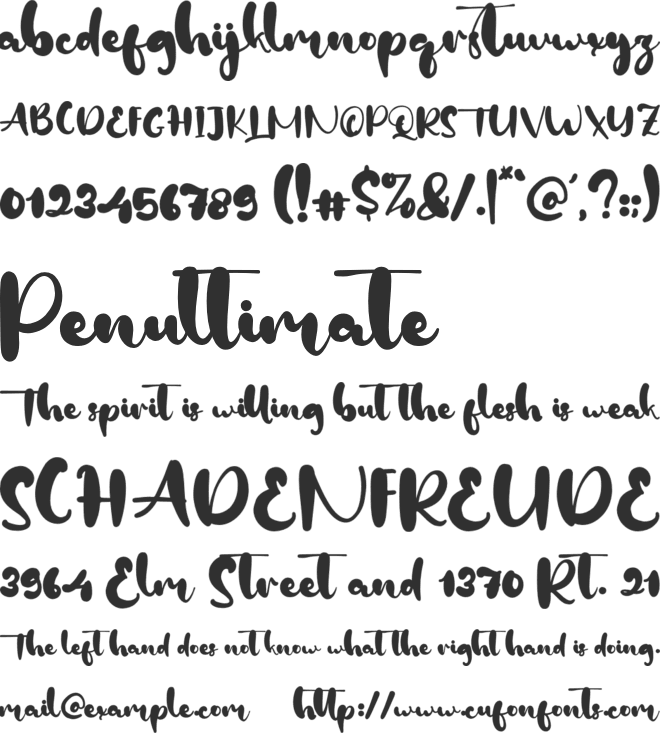 Silverbell font preview