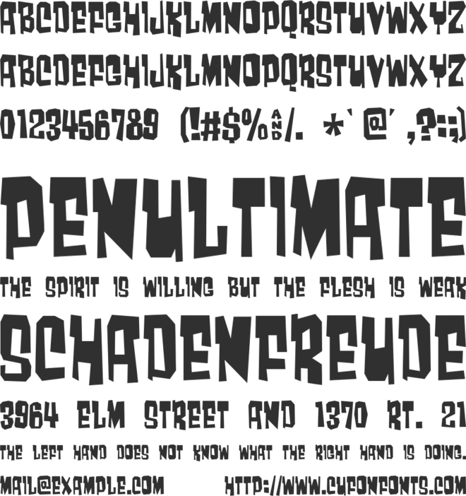 Much too loud font preview