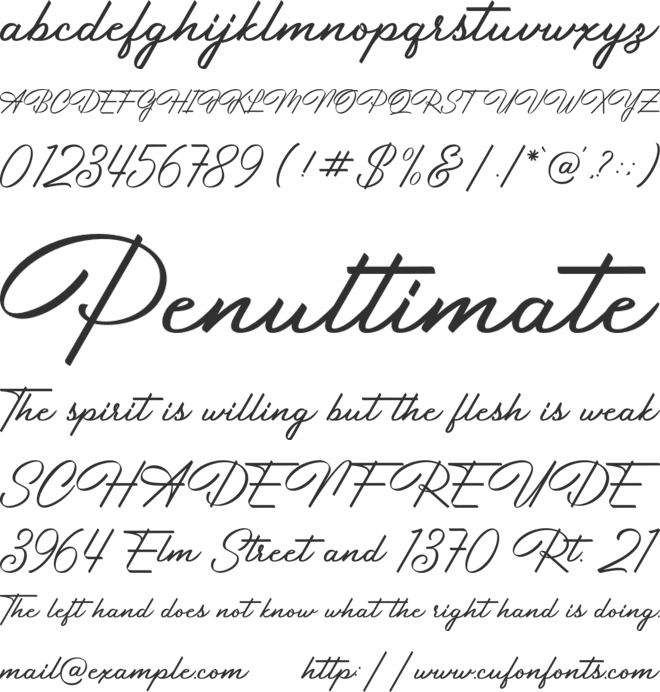 Junethes font preview