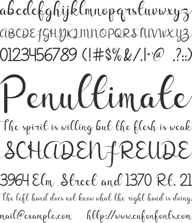 Backbone font preview