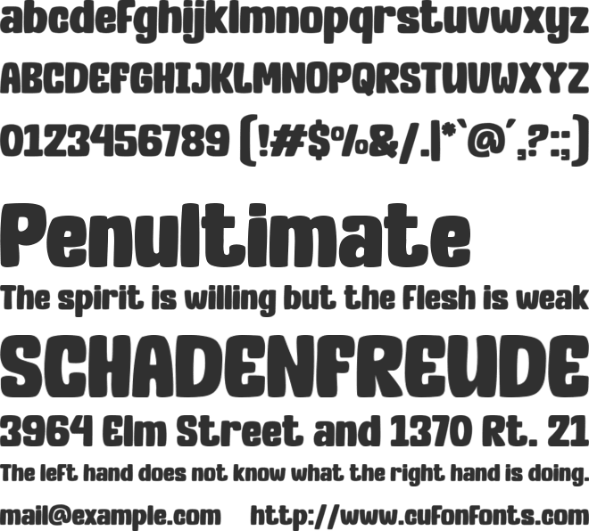 Saget Nampi font preview