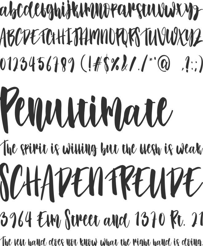 Rainbowcake font preview