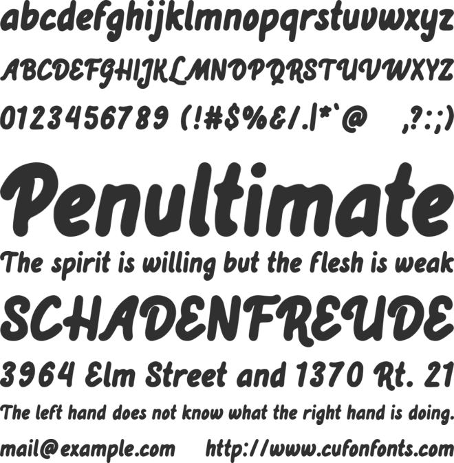 De Peown font preview