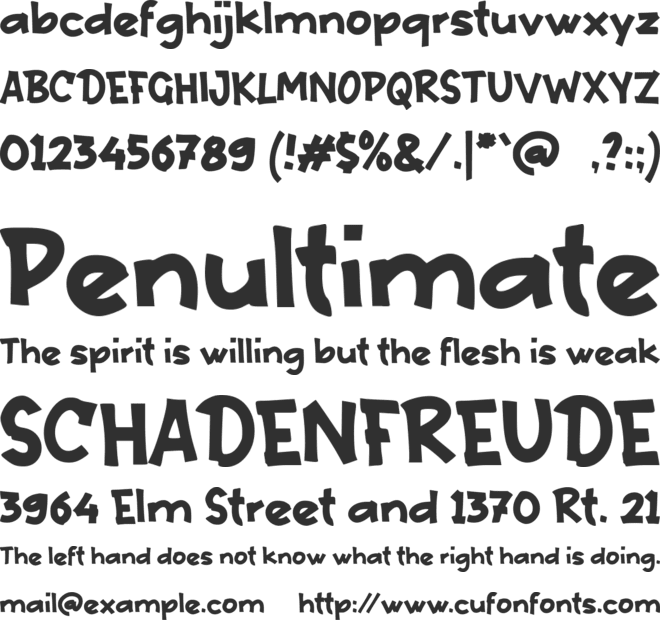 e Etalase font preview