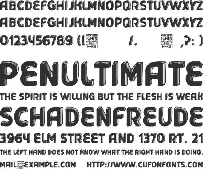 Maleantes Tres-d font preview