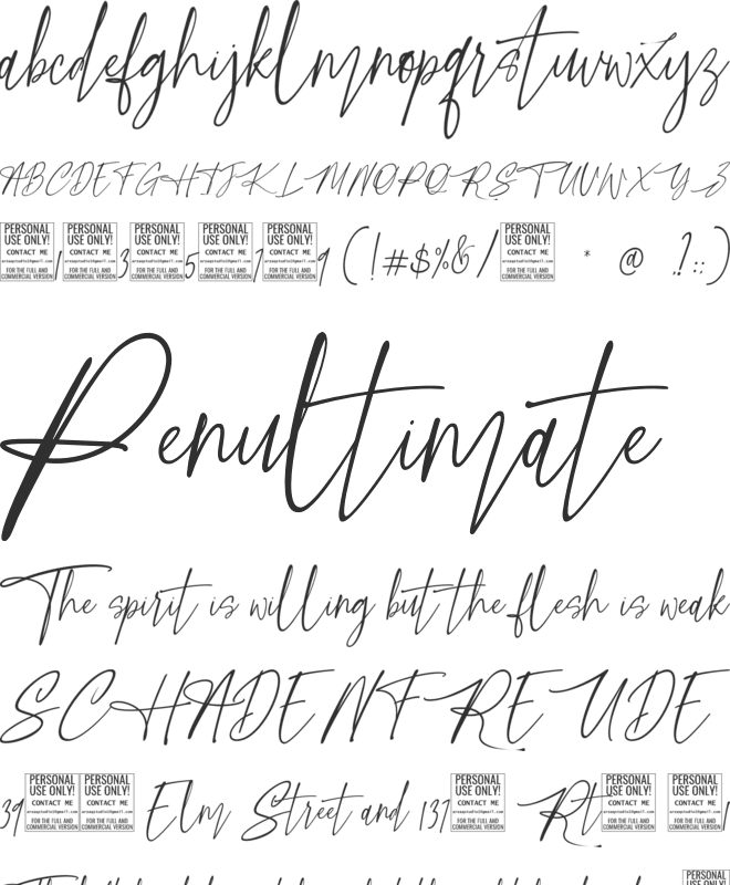 The Prestige font preview