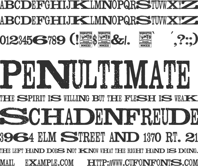 Madness Press font preview