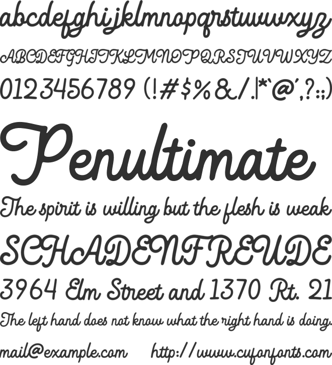 Dountyland font preview