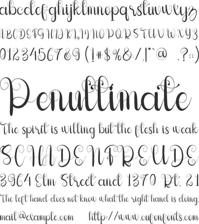 Faligata font preview