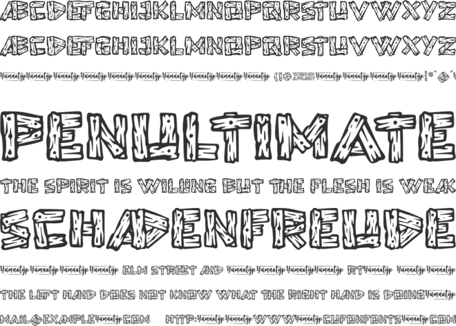 Wooden Alphabet Personal Use font preview