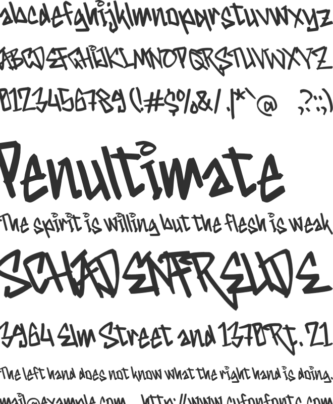 g Graffitian font preview