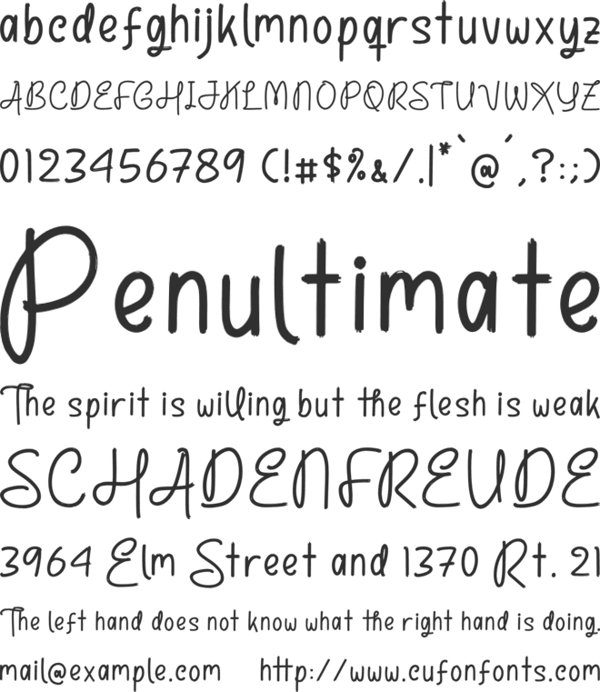 Girlthown font preview