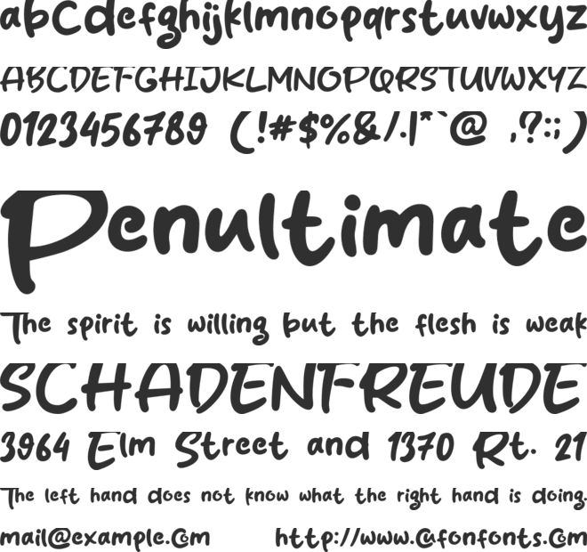 Cakecafe font preview