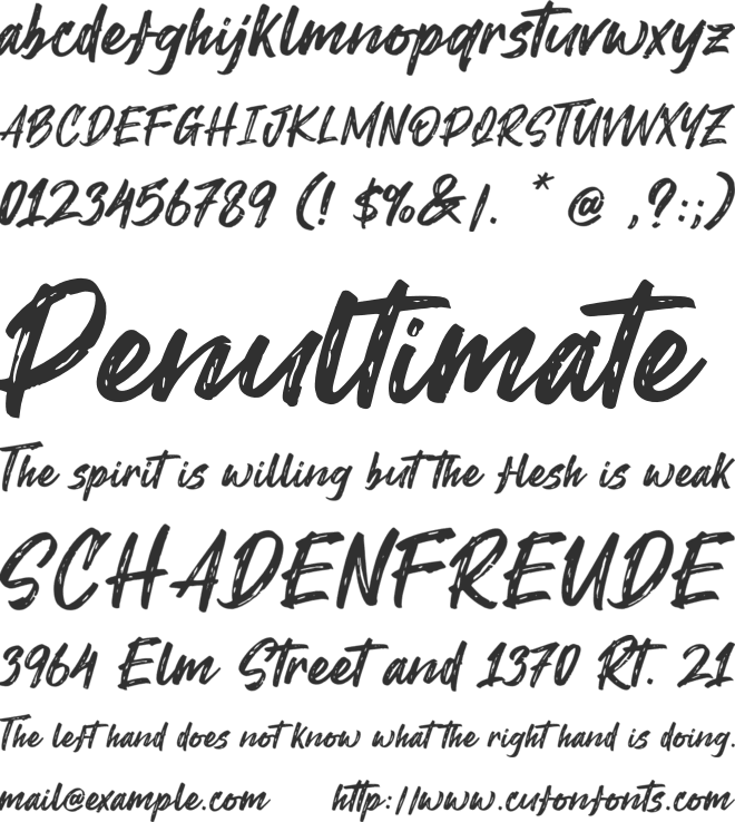 Vontjack font preview