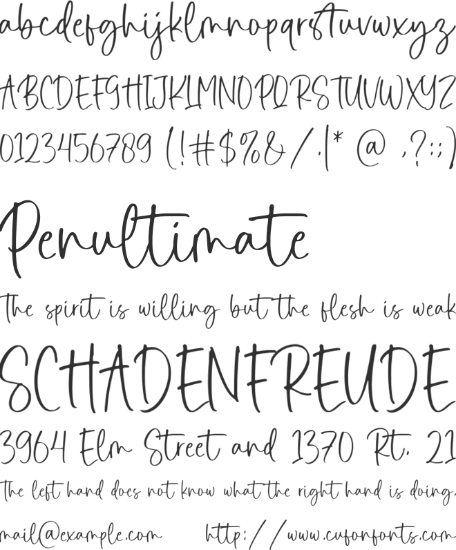 Whitestar font preview