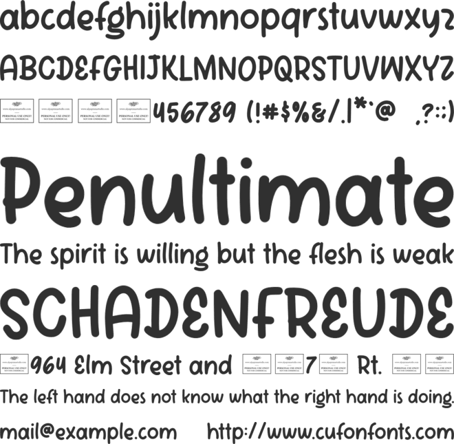 Unfolding font preview