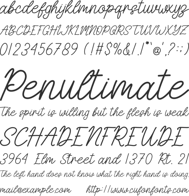 Malvia font preview