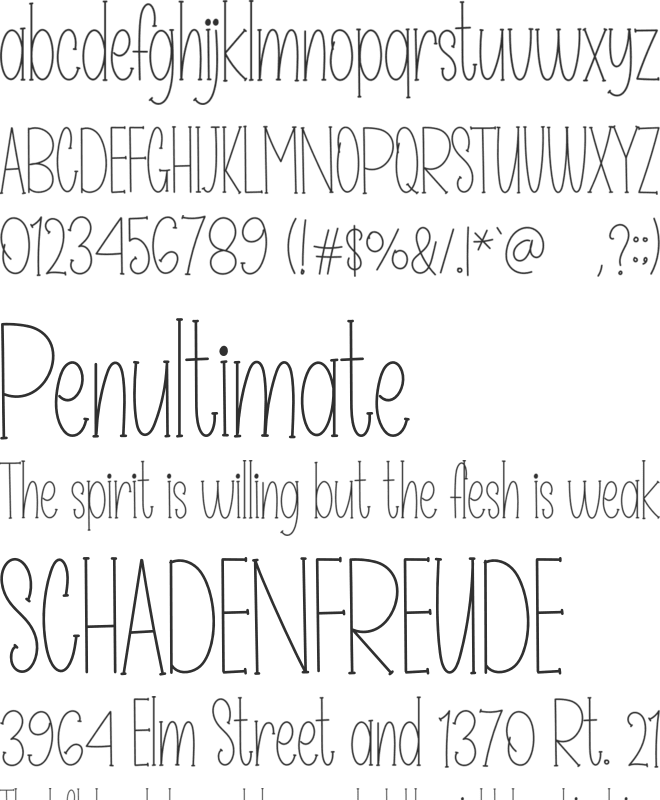 Worth font preview