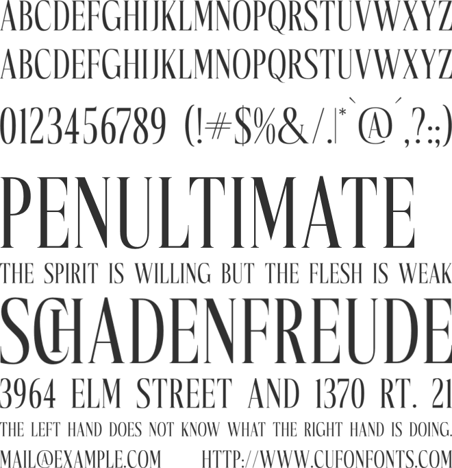 Mocnetla font preview