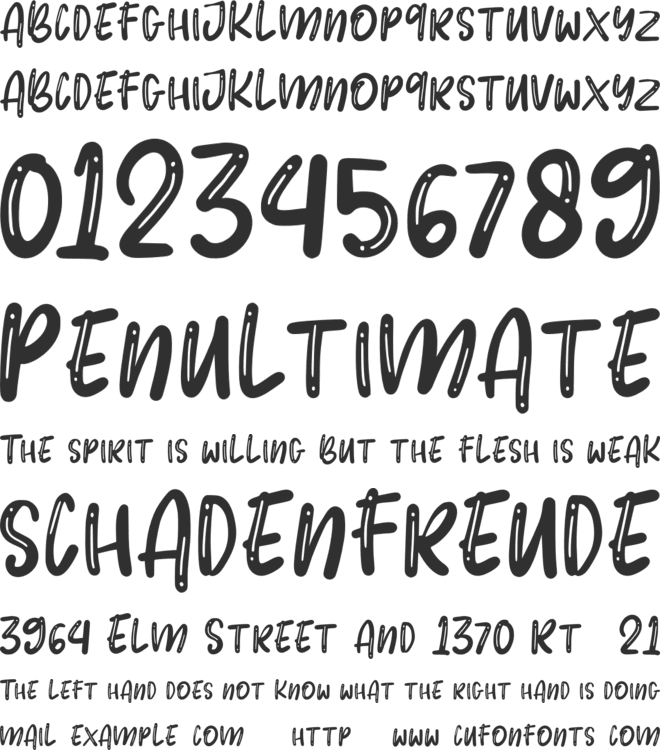 BubbleRush font preview