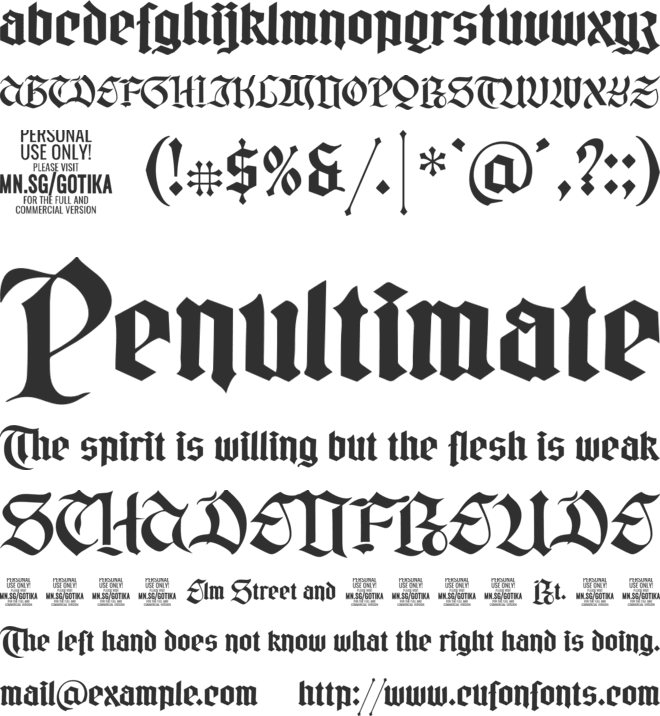 Gotika Black PERSONAL USE font preview