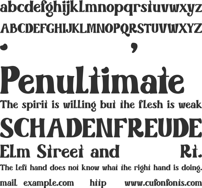 Diamore font preview