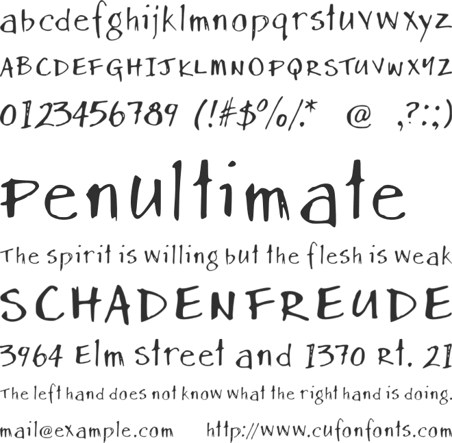 DansHand font preview