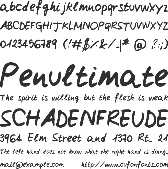 ClairesHand3 font preview